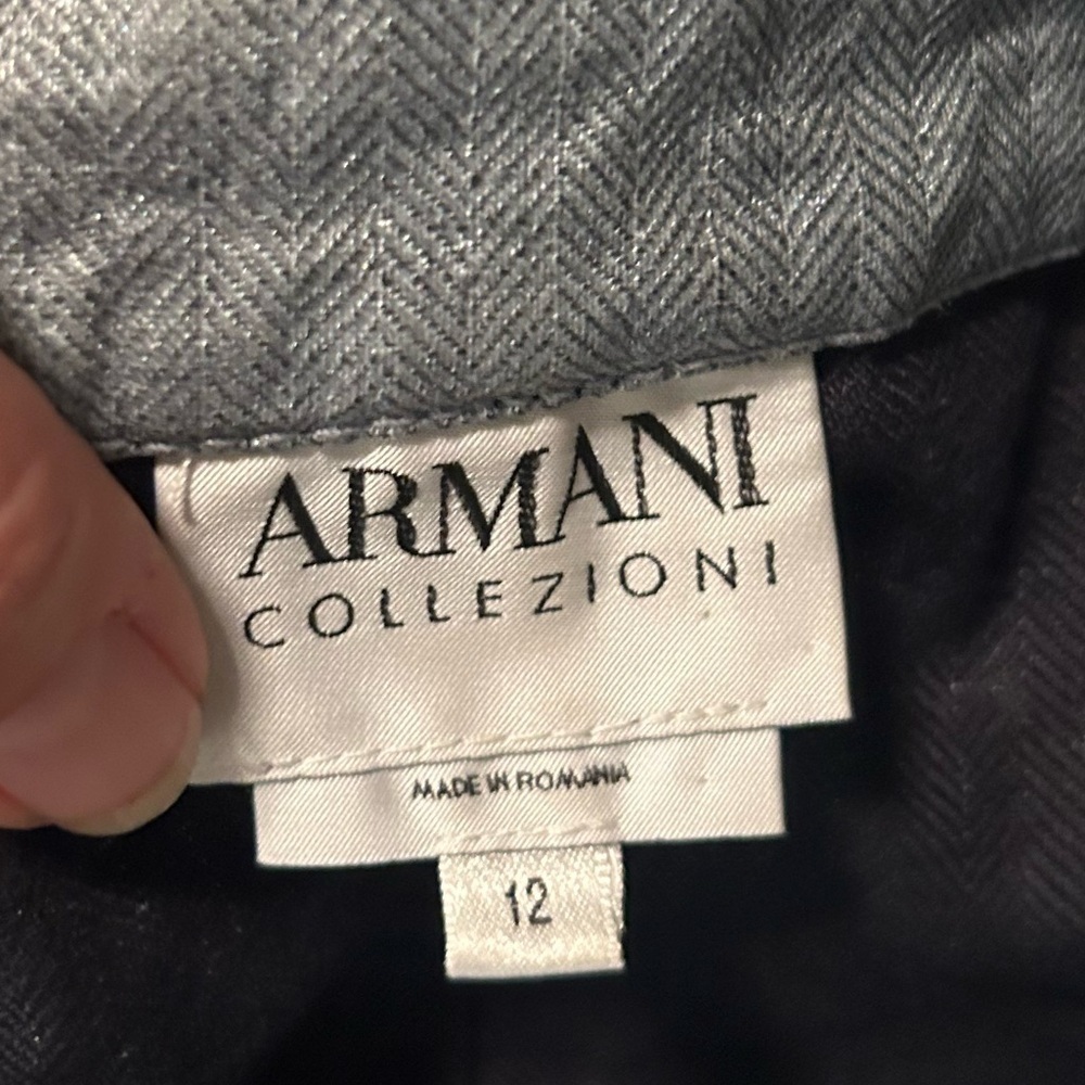 ARMANI COLLEZIONI Ruffle Front dusty blue 
 Modern Fit Blazer Jacket siz… - Picture 3 of 10